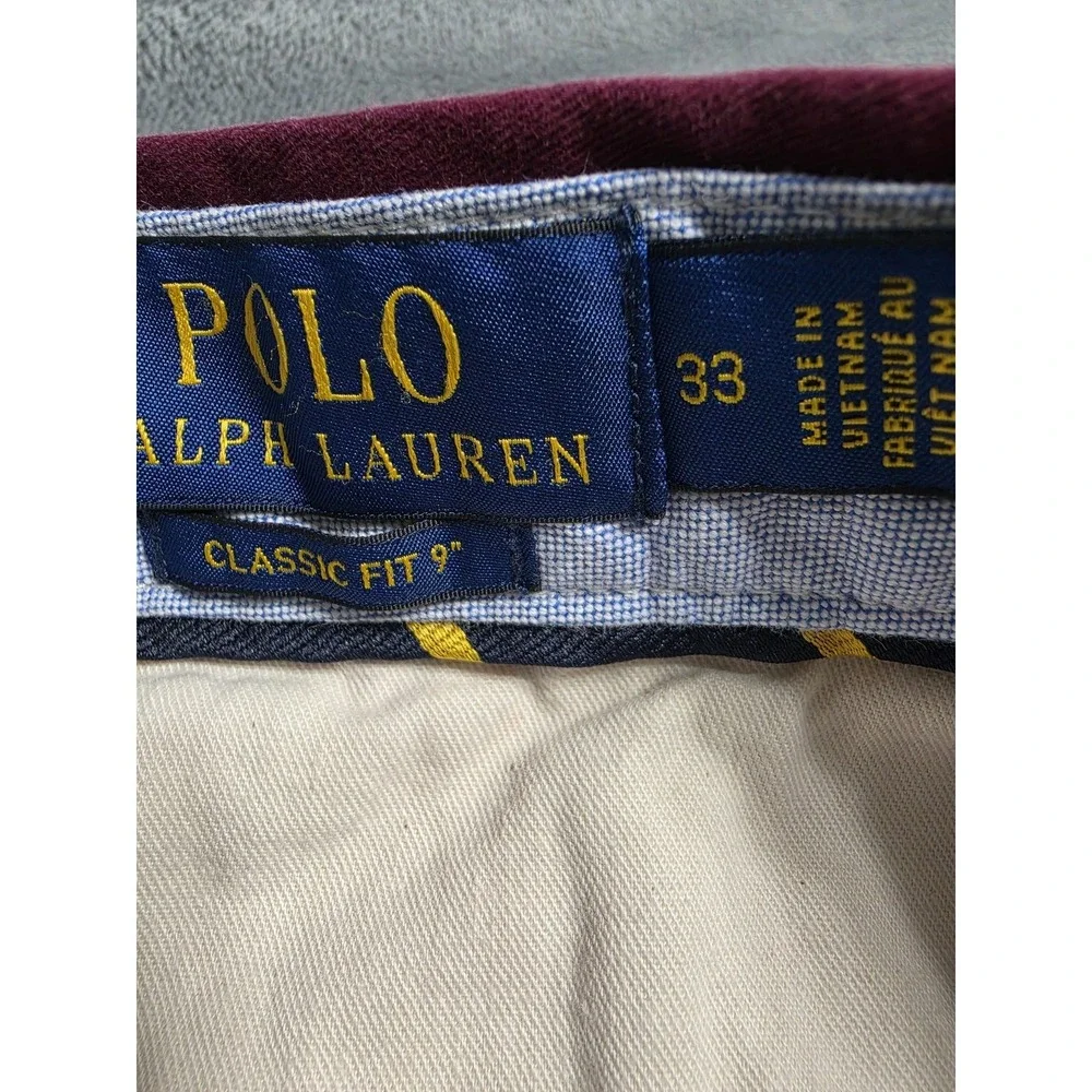 Polo Ralph Lauren Polo Chino Shorts Mens 33 Red Classic Fit 9 In Stretch Twill